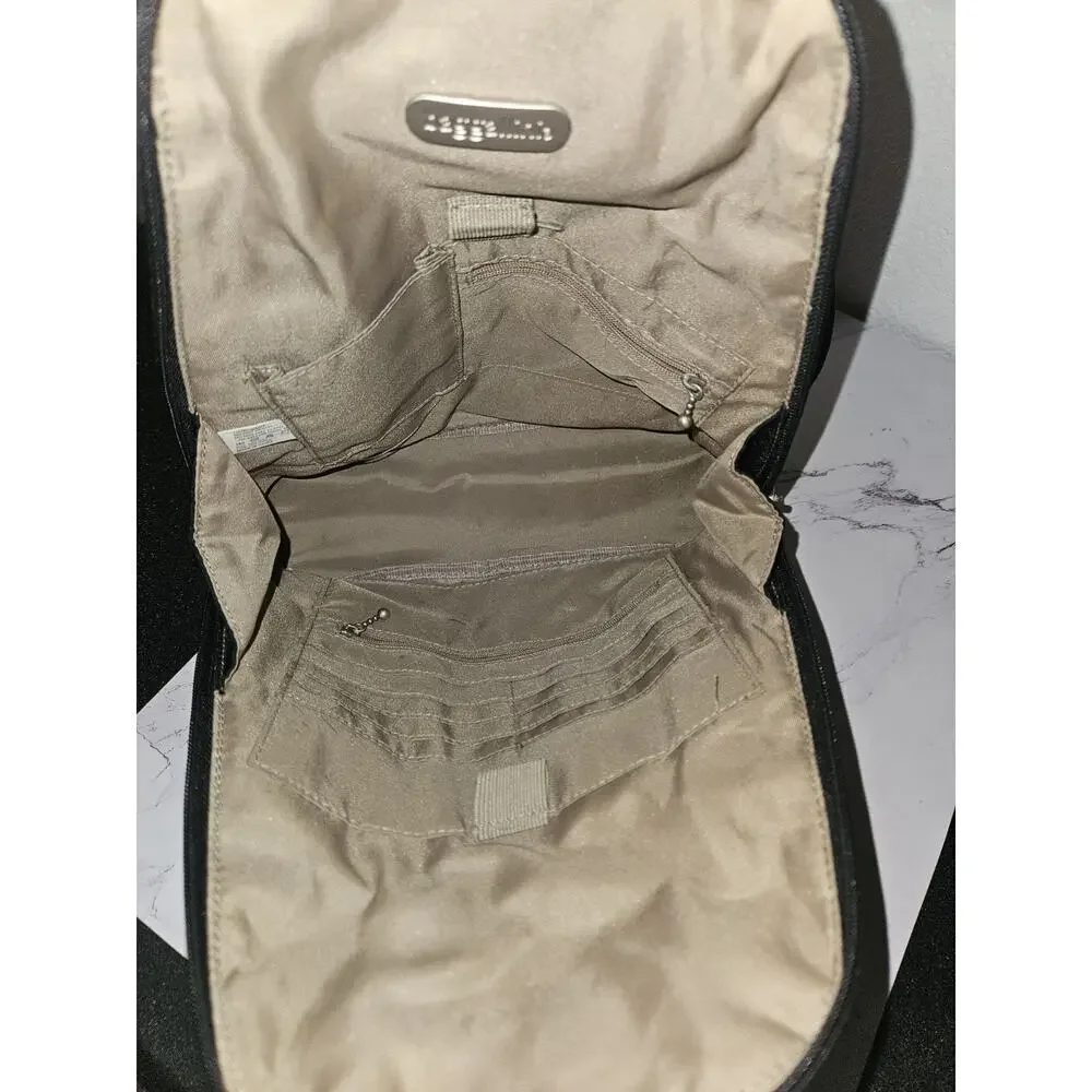 Baggallini Metro Convertible Backpack Sling Purse Zip Around Black 12x11x3.5